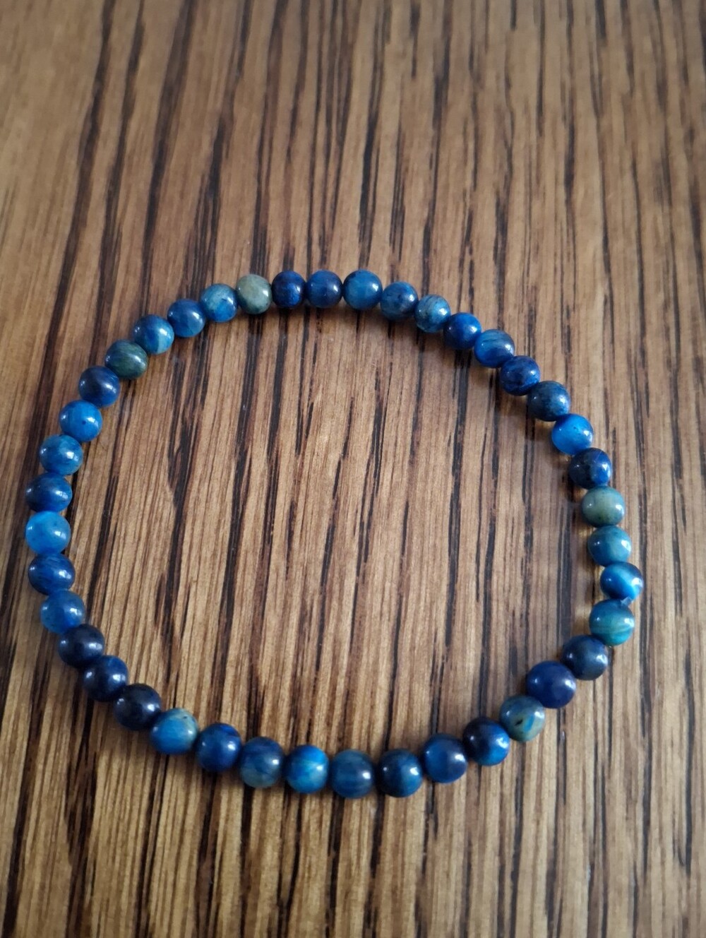 Blue Apatite Natural 4mm Gemstone Stretch Bracelet